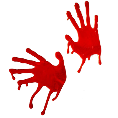 bloody Zombie hand prints for Halloween